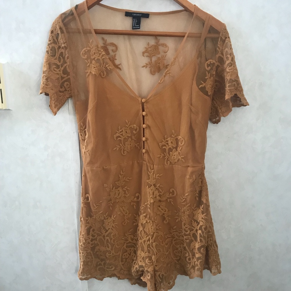 Mustard yellow Lace Romper